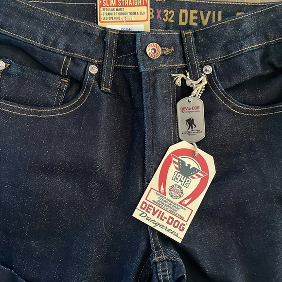 Devil Dog Slim Straight Jeans 28x32 - Picture 2 of 6